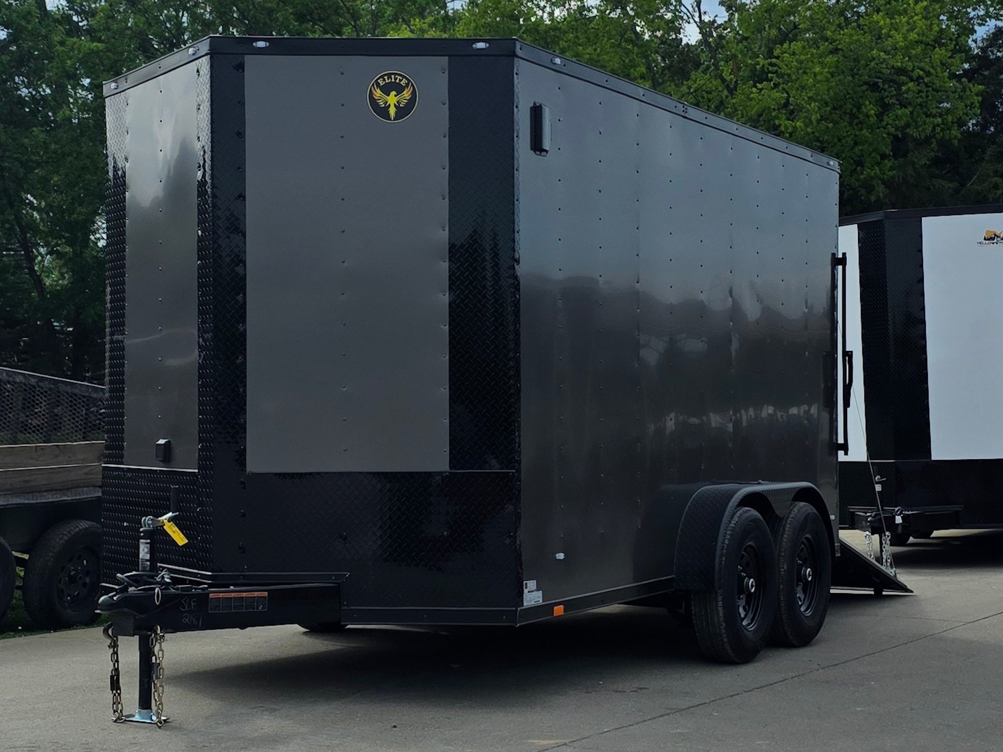 7x14 Black V-Nose Enclosed Trailer Blkout Pkg (2) 7,000lb Axles Elec Pkg - Image 9