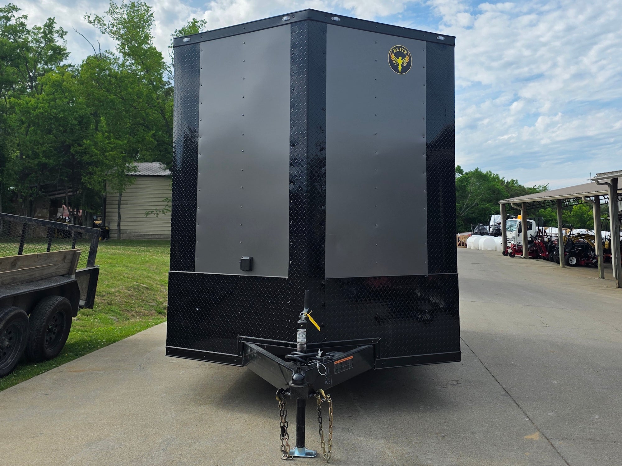 7x14 Black V-Nose Enclosed Trailer Blkout Pkg (2) 7,000lb Axles Elec Pkg - Image 16