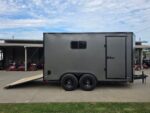 7x14 Black V-Nose Enclosed Trailer Blkout Pkg (2) 7,000lb Axles Elec Pkg - Image 14