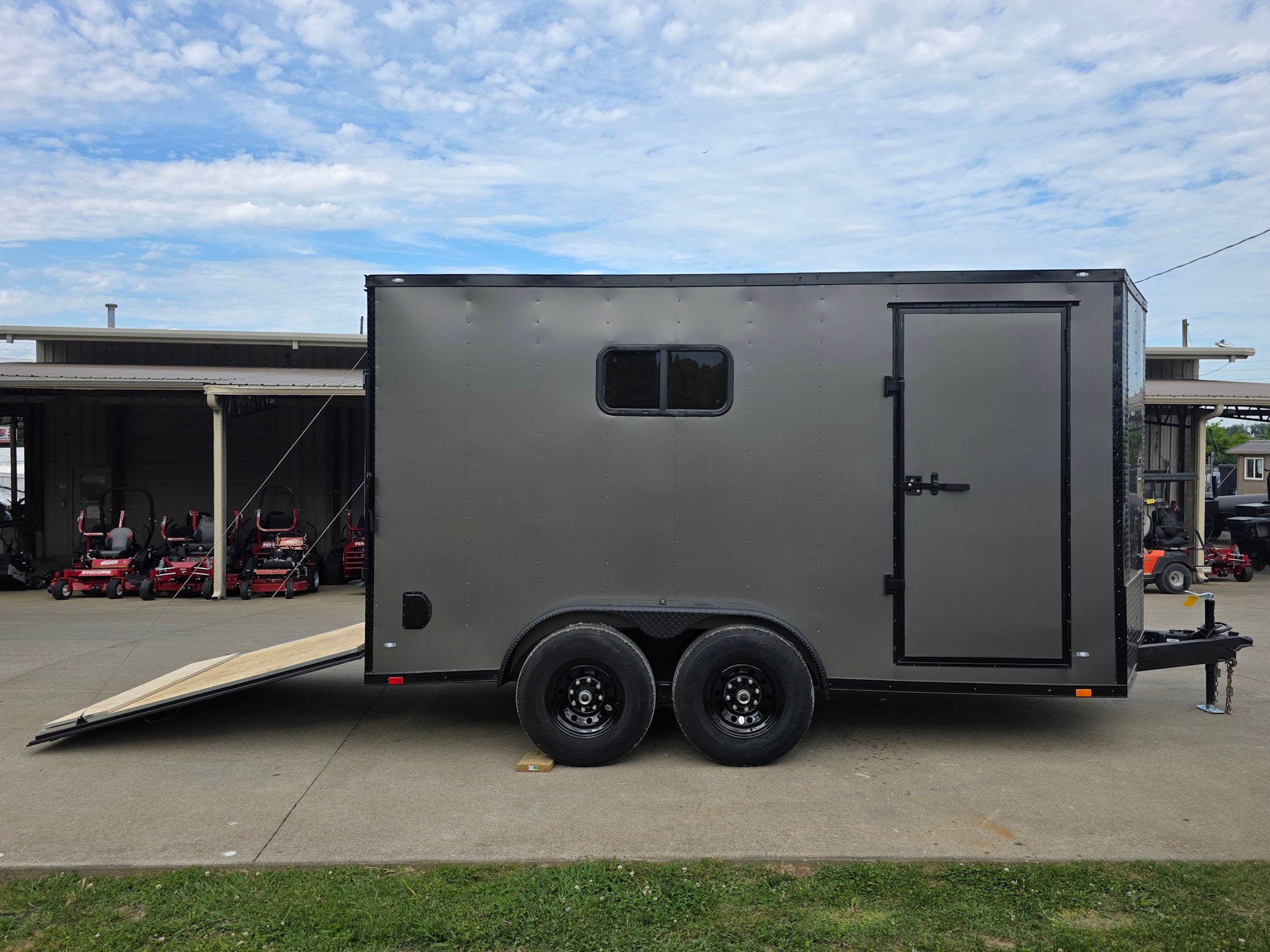 7x14 Black V-Nose Enclosed Trailer Blkout Pkg (2) 7,000lb Axles Elec Pkg - Image 14