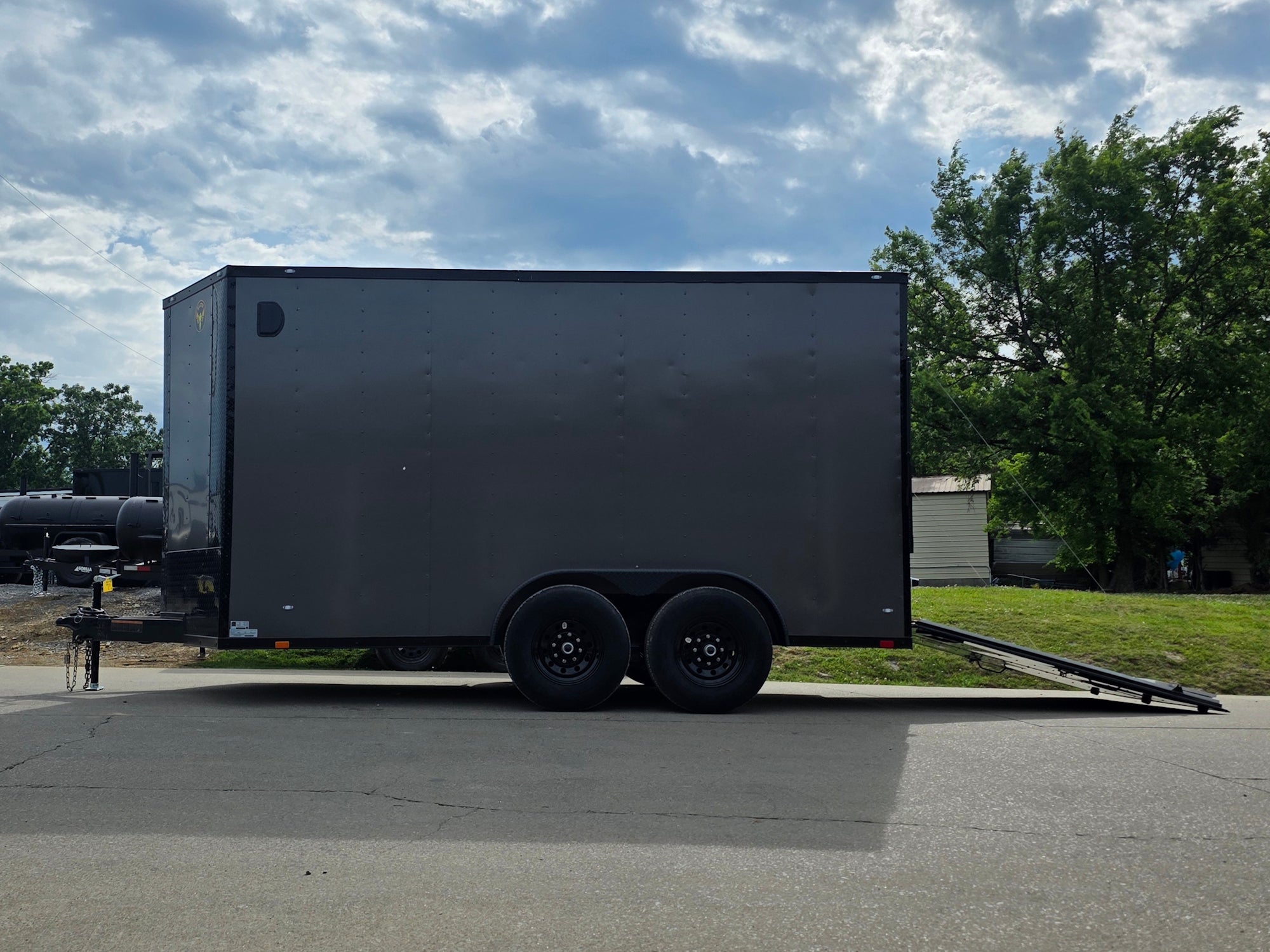 7x14 Black V-Nose Enclosed Trailer Blkout Pkg (2) 7,000lb Axles Elec Pkg - Image 10