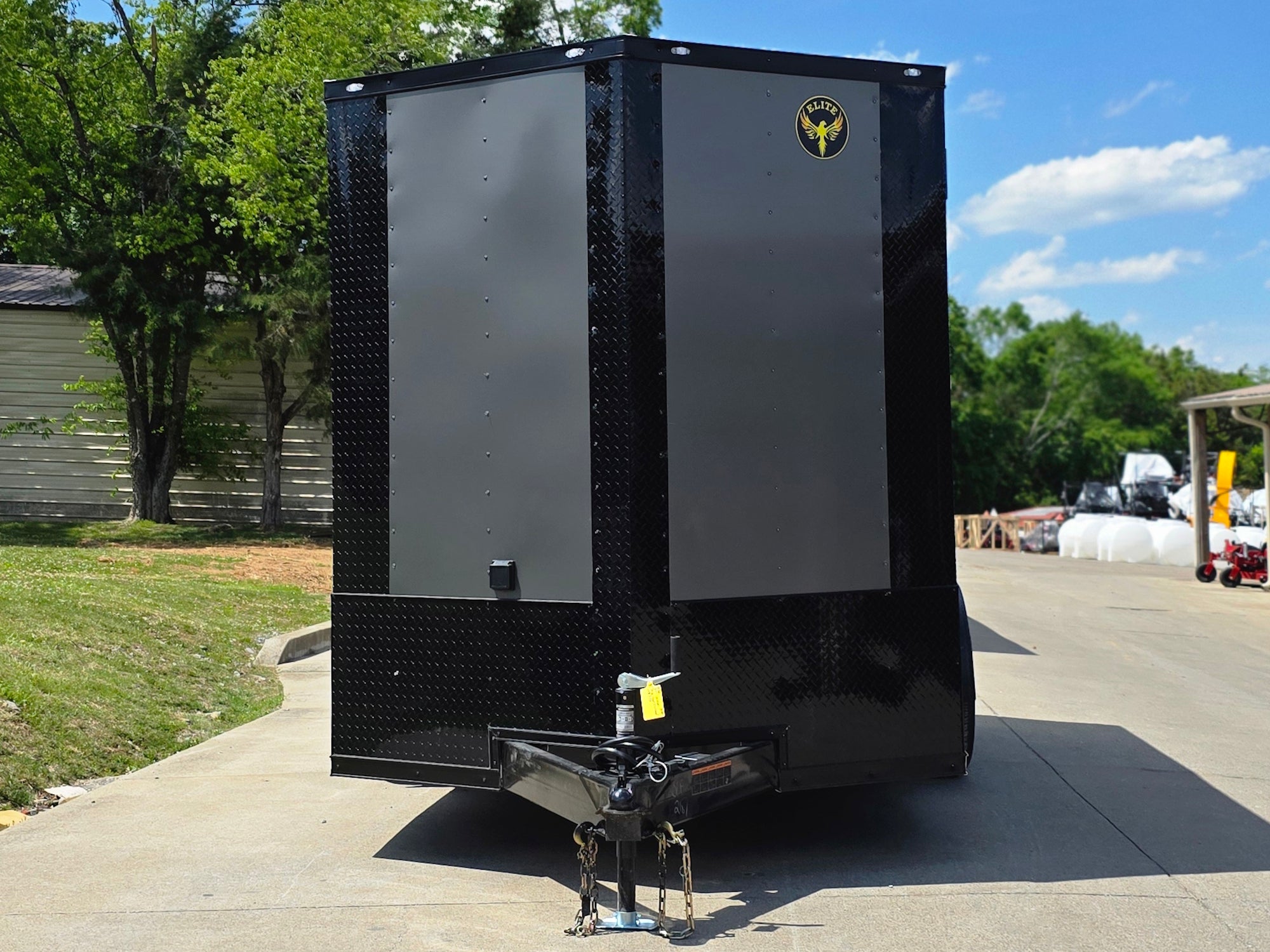 7x14 Black V-Nose Enclosed Trailer Blkout Pkg (2) 7,000lb Axles Elec Pkg - Image 8