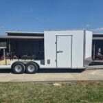 8.5x20 White Enclosed Hybrid Utility Trailer (2) 7,000lb Axles 14K GVWR