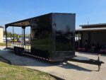 8.5'x26' Black Hybrid Trailer w/ Roof Covered Rear Deck & Generator Box - Image 10