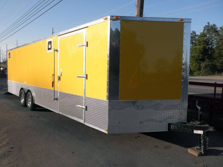 8_10_8.jpg Enclosed Trailer 8.5'x26' Yellow - Bike Motorcycle Car Hauler Storage - Image 1