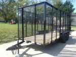 6.4x16 Dovetail Utility Trailer 6ft Mesh Sides (2) 3,500lb Axles - Image 3