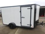 7x12 Enclosed Trailer White V-Nose Blackout Package 3,500lb Axle Storage - Image 3