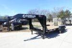 7' x 18' Gooseneck Equipment Trailer (2) 7K Axles Standup Ramps 14k GVWR