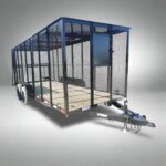 6.4x16 Straight Deck Utility Trailer 6ft Mesh Sides with Metal Roof (2) 3,500lb Axles