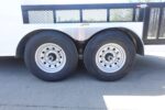 7x18 White Hybrid Enclosed V Nose (2) 7K Axles 2 Ft Fold Down Mesh Sides Pintle Hitch - Image 6