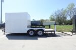 7x18 White Hybrid Enclosed V Nose (2) 7K Axles 2 Ft Fold Down Mesh Sides Pintle Hitch - Image 12