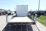 7x18 White Hybrid Enclosed V Nose (2) 7K Axles 2 Ft Fold Down Mesh Sides Pintle Hitch - Image 16