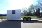 8.5x24 White Hybrid Enclosed V nose (2) 7K axles (2) 30x30 Windows No rails Pintle Hitch - Image 9