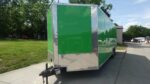 8.5x24 V Nose Neon Green Enclosed Trailer (2) 5200 LB Axles With Brakes 7 Ft Interior Height - Image 4