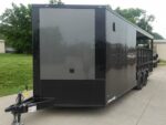 8.5x20 Charcoal Blackout Trim VNose Hybrid Enclosed Trailer Roof (2) 3500lb Axles 50 AMP Electrical Package - Image 3