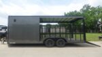 8.5x20 Charcoal Blackout Trim VNose Hybrid Enclosed Trailer Roof (2) 3500lb Axles 50 AMP Electrical Package - Image 12
