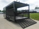 8.5x20 Charcoal Blackout Trim VNose Hybrid Enclosed Trailer Roof (2) 3500lb Axles 50 AMP Electrical Package - Image 13