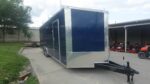 8.5x24 Blue V-Nose Slant Top Enclosed Trailer (2) 5200lb Axles Ladder Racks - Image 3
