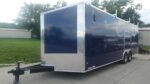 8.5x24 Blue V-Nose Slant Top Enclosed Trailer (2) 5200lb Axles Ladder Racks