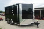 8.5x12 Black V-Nose Enclosed Trailer with Elect Pkg (2) 3500lb Axles Storage - Image 4
