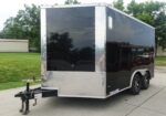 8.5x12 Black V-Nose Enclosed Trailer with Elect Pkg (2) 3500lb Axles Storage - Image 7