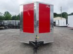 7x16 Red  V-Nose Enclosed Trailer (2) 3,500lb Axles 7ft Interior - Image 3