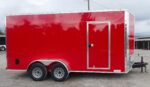 7x16 Red  V-Nose Enclosed Trailer (2) 3,500lb Axles 7ft Interior - Image 4