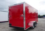 7x16 Red  V-Nose Enclosed Trailer (2) 3,500lb Axles 7ft Interior - Image 5