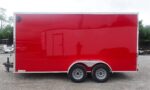 7x16 Red  V-Nose Enclosed Trailer (2) 3,500lb Axles 7ft Interior - Image 7
