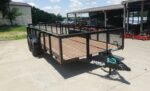 7x16 Dovetail Debris Utility Trailer 2ft Mesh Sides (2) 3500lb Axles 7K GVWR