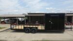 8.5x24 Black W/Black Out Hybrid Enclosed Trailer V-Nose (2) 7,000lb With Rails - Image 6