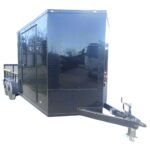 7x18 Black with Blackout Hybrid Enclosed Trailer (2) 7K Axles Storage 50 Amp Elec