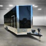 Enclosed Trailer 8.5x24 Black W/ Silver Trim Cargo & Toy Hauler 9ft Height