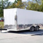 8.5x14 V-Nose Enclosed Trailer - Diamond Plate Floor Storage