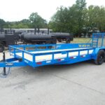 7x20 Heavy Duty Blue Straight Deck Utility Trailer (2) 5,200lb Axles with Brakes