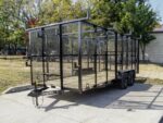 7x18 Tandem axle 2-3500lb Utility Trailer 6ft Mesh Sides with Ladder Racks 7K GVWR