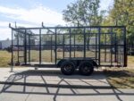7x18 Tandem axle 2-3500lb Utility Trailer 6ft Mesh Sides with Ladder Racks 7K GVWR - Image 3