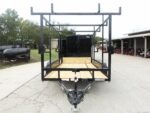 6.4x12 Straight Deck Utility Trailer 6ft Ladder Racks (2) 3500lb Axles - Image 2