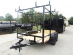 6.4x12 Straight Deck Utility Trailer 6ft Ladder Racks (2) 3500lb Axles - Image 3