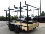 6.4x12 Straight Deck Utility Trailer 6ft Ladder Racks (2) 3500lb Axles - Image 8