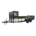 6.4x16 Dovetail Utility Trailer with Front Basket 2ft Mesh (2) 3500lb Axles - Image 2