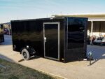 7x14 Enclosed Trailer Black V-Nose Blackout Package 3,500lb Axle Storage - Image 3