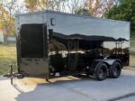 7x14 Enclosed Trailer Black V-Nose Blackout Package Storage (2) 3,500lb Axles