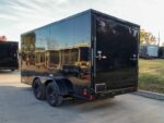 7x14 Enclosed Trailer Black V-Nose Blackout Package Storage (2) 3,500lb Axles - Image 5