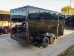 7x14 Enclosed Trailer Black V-Nose Blackout Package Storage (2) 3,500lb Axles - Image 3