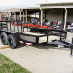 6.4x12 Dovetail Utility Trailer with Side Baskets (2) 3500lb Axles
