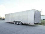 8.5x32 Silver Enclosed Car Hauler Trailer With Ramp and side door (3) 7K Axles 21k GVWR - Image 5