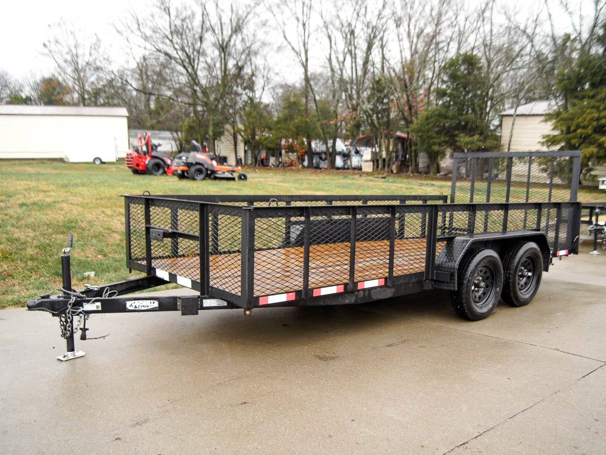 dsc02379_3.jpg 6.4x16 Straight Deck Utility Trailer with 2ft Mesh Sides Tall Gate 7K GVWR - Image 1