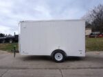 6' X 12' White Enclosed V-Nose Trailer with Diamond Plate Floor Storage - Image 10