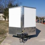 Enclosed Trailer Custom 7'x18' White Tandem Axle with Ramp and E-Tracks Storage